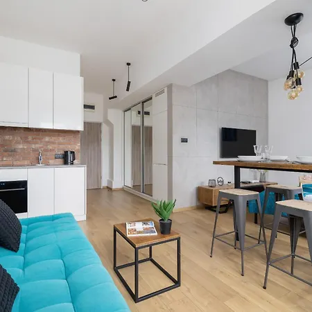 Turquoise Studio With Balcony & Air Conditioning By Renters Apartment Krakow